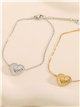 Pulsera corazón en relieve - Acero inoxidable