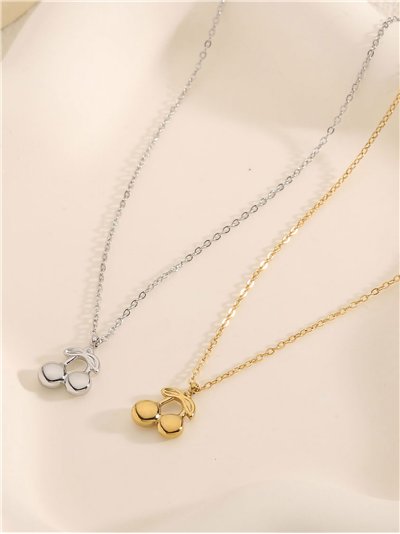 Collar colgante cerezas - Acero inoxidable 2