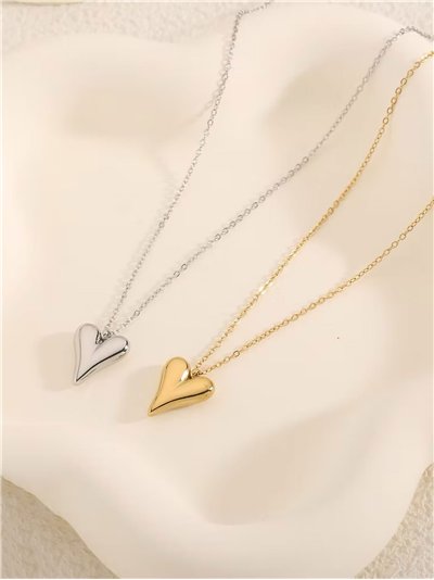 Collar colgante corazón - Acero inoxidable