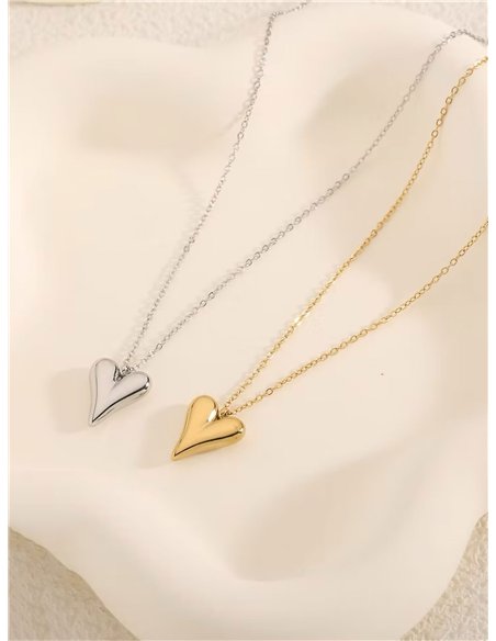 Collar colgante corazón - Acero inoxidable