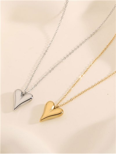Collar colgante corazón - Acero inoxidable 2