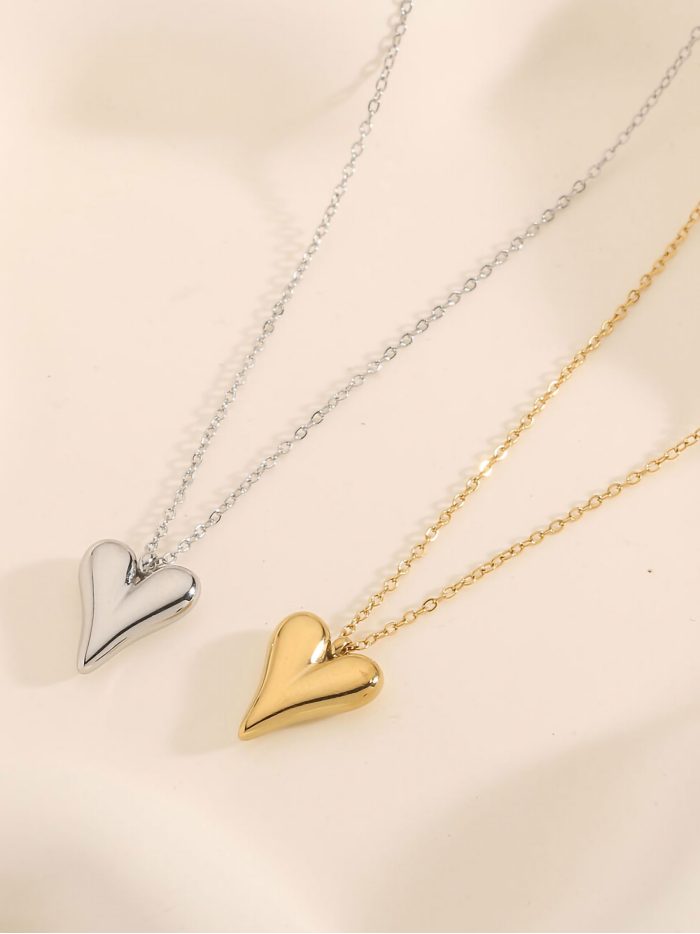 Collar colgante corazón - Acero inoxidable