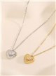 Collar corazón en relieve - Acero inoxidable