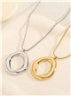 Collar colgante anillo oval - Acero inoxidable