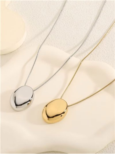 Collar colgante ovalado - Acero inoxidable