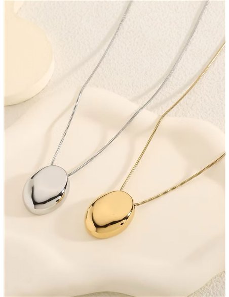 Collar colgante ovalado - Acero inoxidable