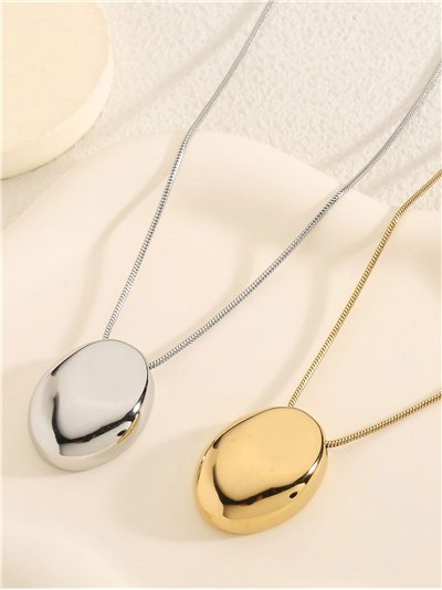 Collar colgante ovalado - Acero inoxidable 2