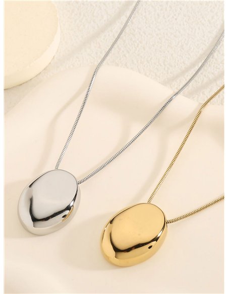 Collar colgante ovalado - Acero inoxidable