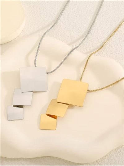 Collar placas geométricos - Acero inoxidable