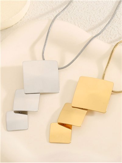 Collar placas geométricos - Acero inoxidable 2