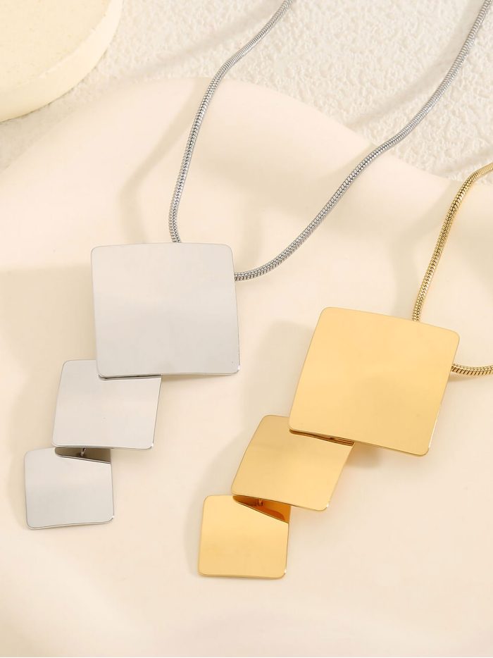 Collar placas geométricos - Acero inoxidable