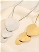 Collar corazones escalonados - Acero inoxidable