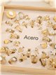 Conjunto 36 anillos efecto piedra - Acero inoxidable - Expositor incluido