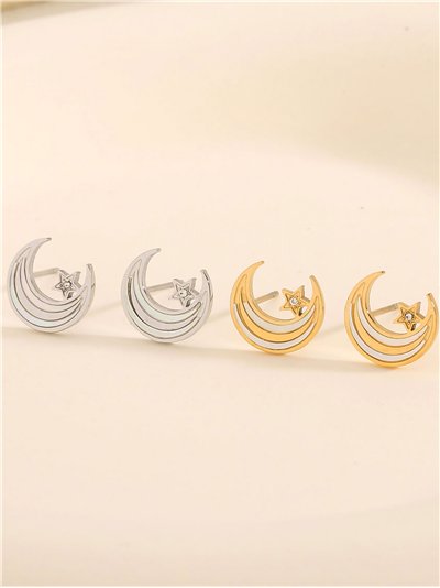 Pendientes luna y estrella - Acero inoxidable 2