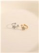 Ear cuff flor con circonitas - Acero inoxidable
