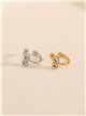 Ear cuff geométrico con circonitas - Acero inoxidable