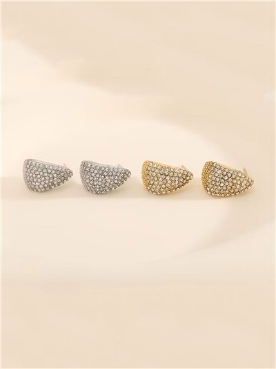 Pendientes con circonitas - Acero inoxidable