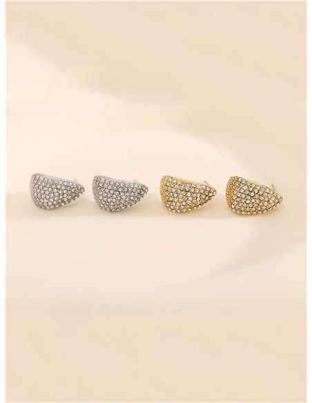 Pendientes con circonitas - Acero inoxidable