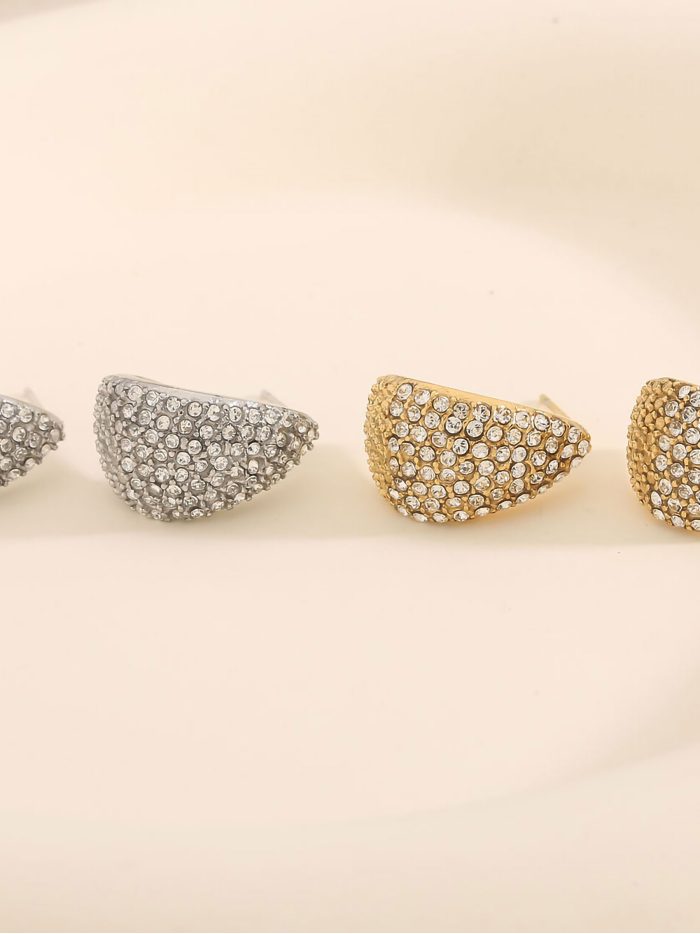 Pendientes con circonitas - Acero inoxidable