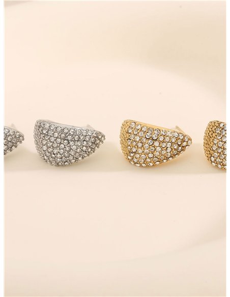 Pendientes con circonitas - Acero inoxidable
