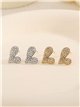 Pendientes corazón con circonitas - Acero inoxidable