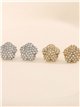 Pendientes flor con circonitas - Acero inoxidable