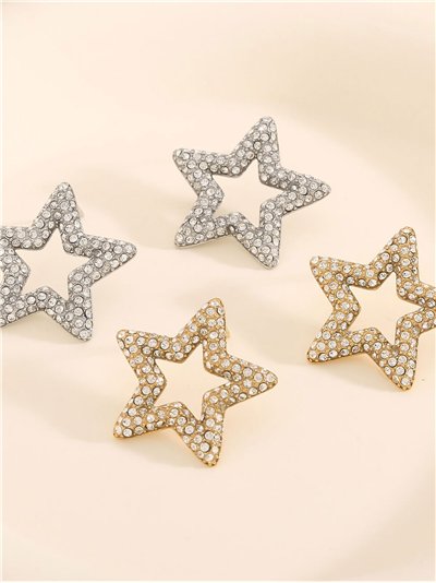 Pendientes estrella con circonitas - Acero inoxidable 2