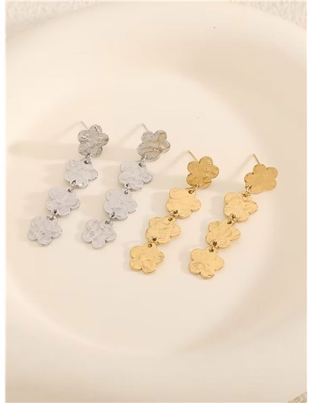 Pendientes largos flores - Acero inoxidable