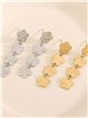 Pendientes largos flores - Acero inoxidable