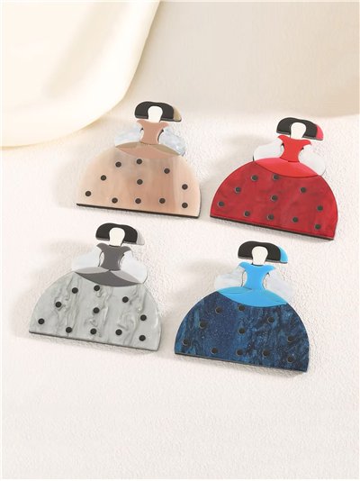 Broche dama acrílico