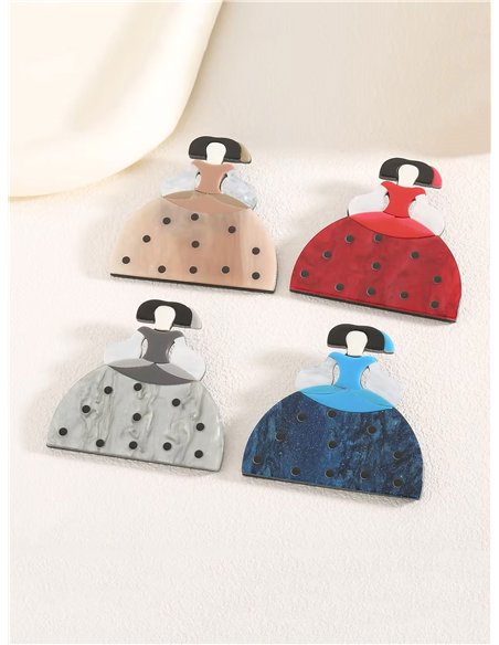 Broche dama acrílico