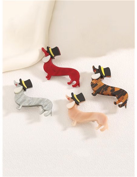 Broche perro salchicha acrílico