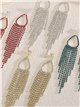 Pendientes flecos strass con aro - Acero inoxidable