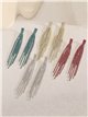 Pendientes flecos strass multihileras - Acero inoxidable