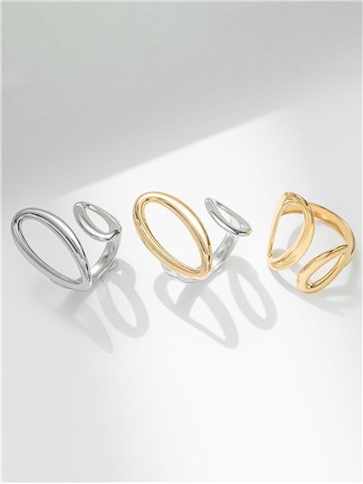 Anillo geométrico abierto - Acero inoxidable 2