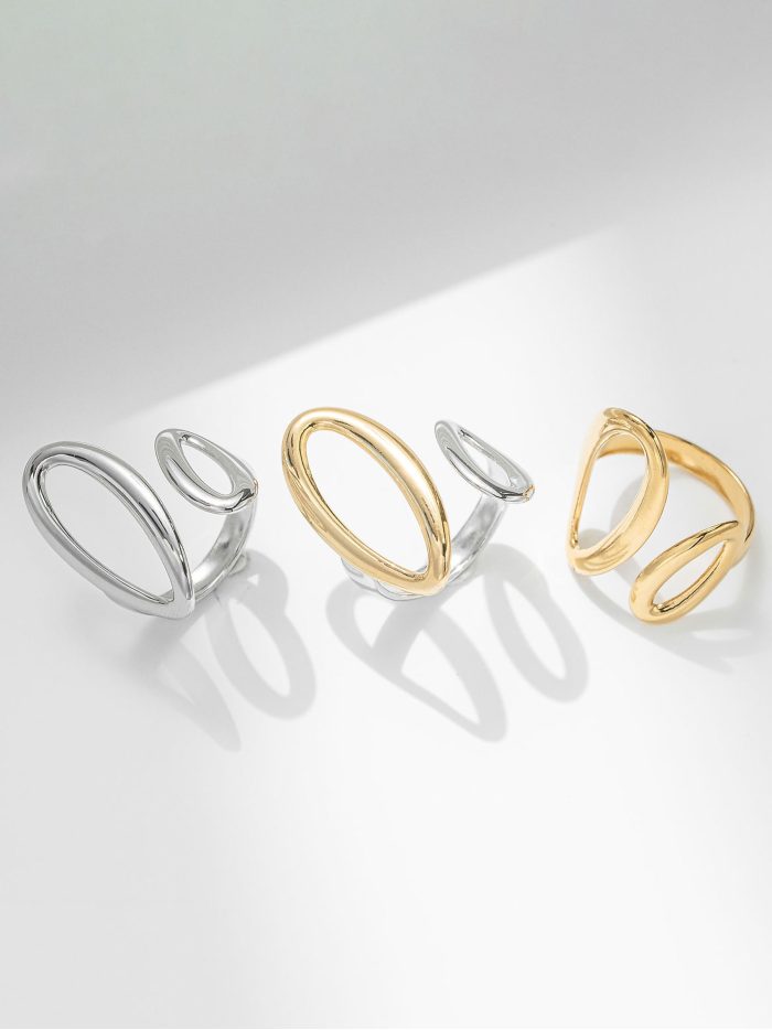 Anillo geométrico abierto - Acero inoxidable