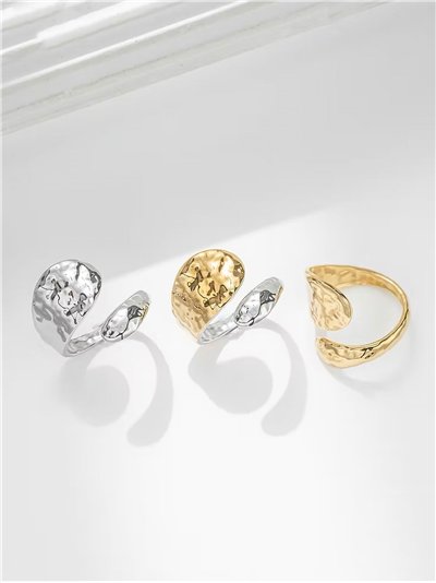 Anillo efecto martillado - Acero inoxidable