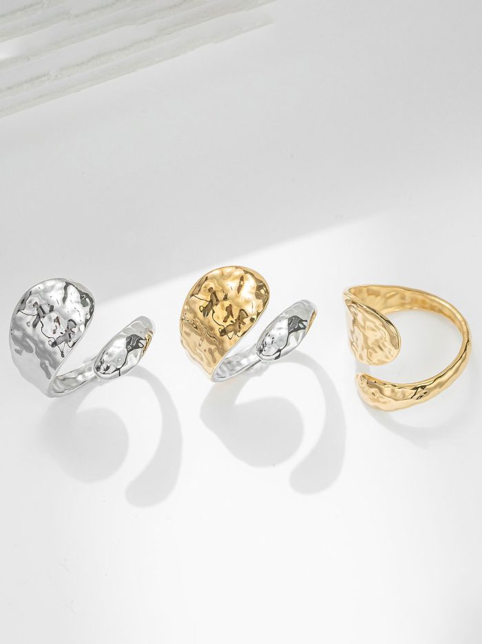 Anillo efecto martillado - Acero inoxidable