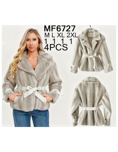 Abrigo biker pelo cinturón