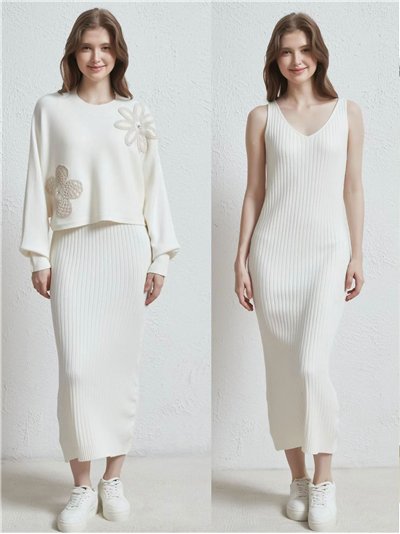 Conjunto Jersey flor grande + Vestido