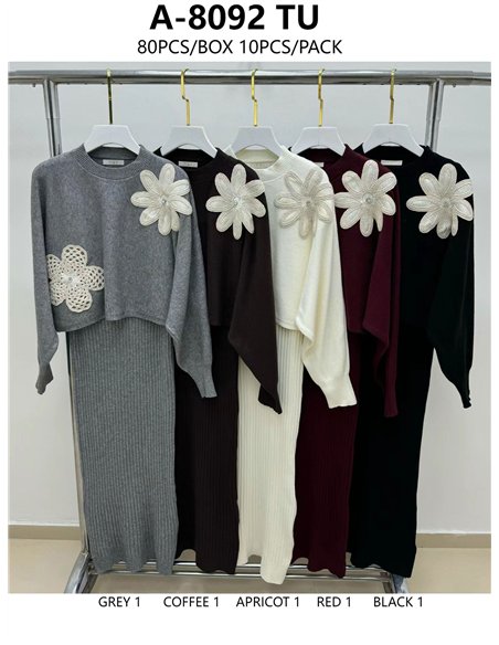 Conjunto Jersey flor grande + Vestido