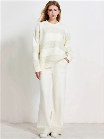 Conjunto Jersey rayas lentejuelas + Pantalón