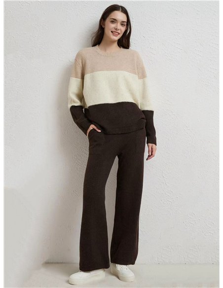 Conjunto Jersey franjas lentejuelas + Pantalón