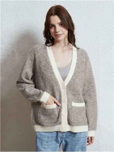 Chaqueta bicolor con botones