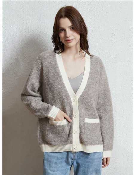 Chaqueta bicolor con botones