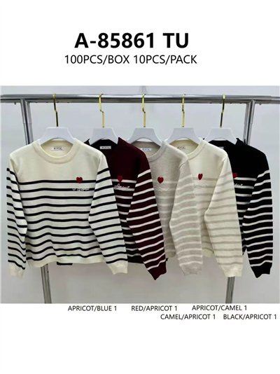 Jersey rayas corazón bordado 2