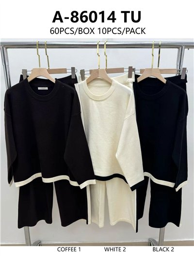 Conjunto Jersey ribete contraste + Pantalón 2