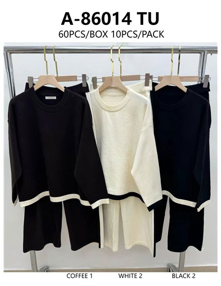 Conjunto Jersey ribete contraste + Pantalón