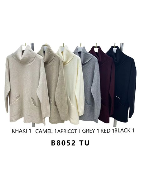 Jersey cuello vuelto con bolsillos