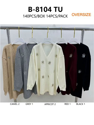 Jersey bordado ojo lentejuelas 2